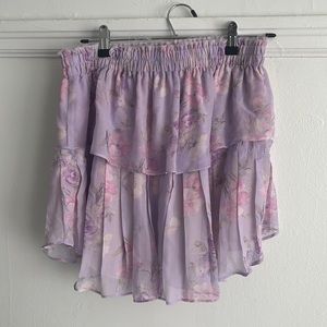 LOVESHACKFANCY Ruffle Mini Skirt Hibiscus Skirt